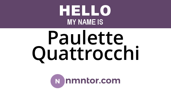 Paulette Quattrocchi