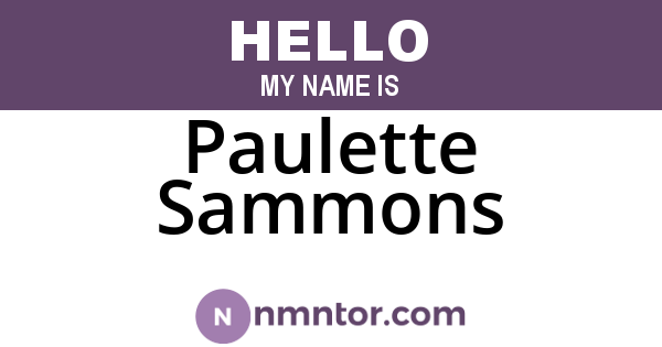 Paulette Sammons