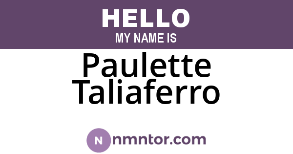 Paulette Taliaferro