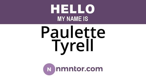 Paulette Tyrell