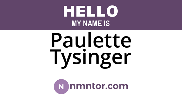 Paulette Tysinger