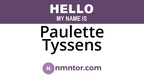 Paulette Tyssens