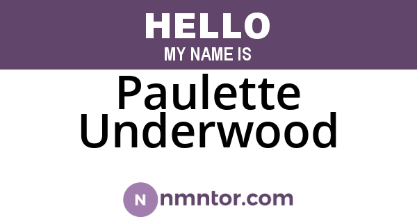 Paulette Underwood