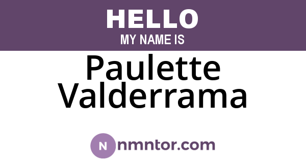 Paulette Valderrama