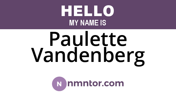 Paulette Vandenberg
