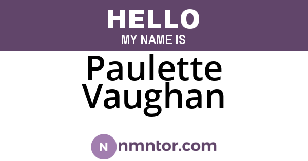 Paulette Vaughan