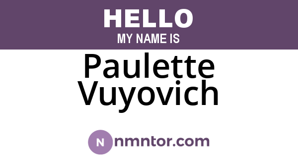 Paulette Vuyovich