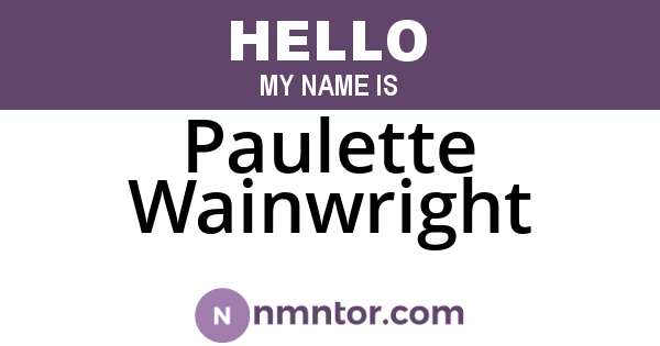 Paulette Wainwright