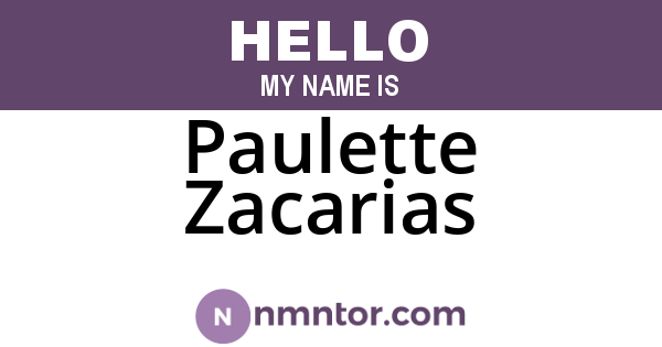 Paulette Zacarias