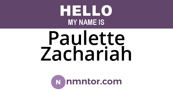 Paulette Zachariah