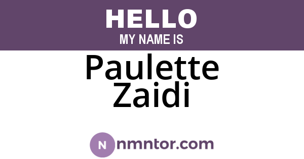 Paulette Zaidi