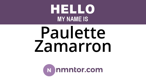 Paulette Zamarron
