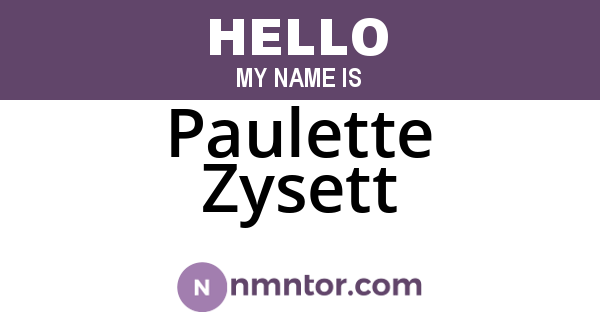 Paulette Zysett