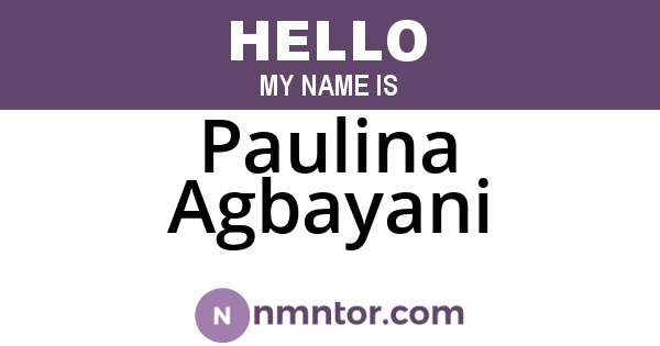 Paulina Agbayani