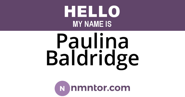 Paulina Baldridge