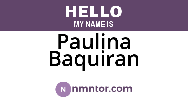 Paulina Baquiran