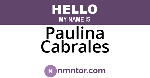 Paulina Cabrales