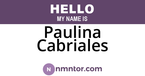 Paulina Cabriales