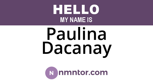 Paulina Dacanay