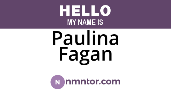 Paulina Fagan