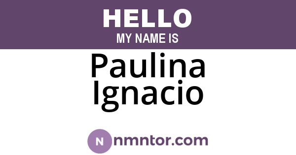 Paulina Ignacio