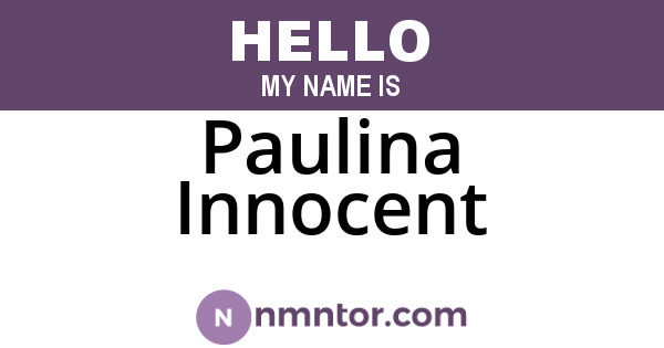 Paulina Innocent