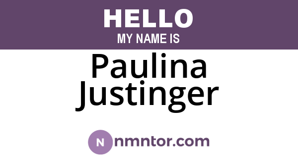Paulina Justinger