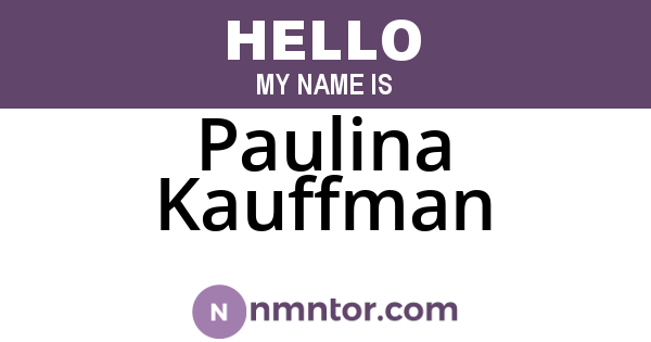 Paulina Kauffman