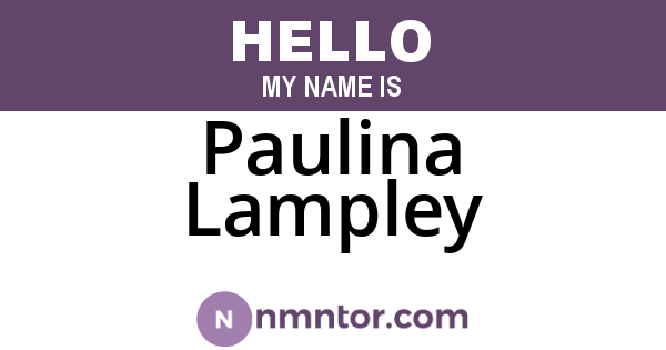 Paulina Lampley