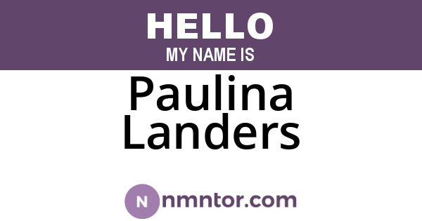 Paulina Landers