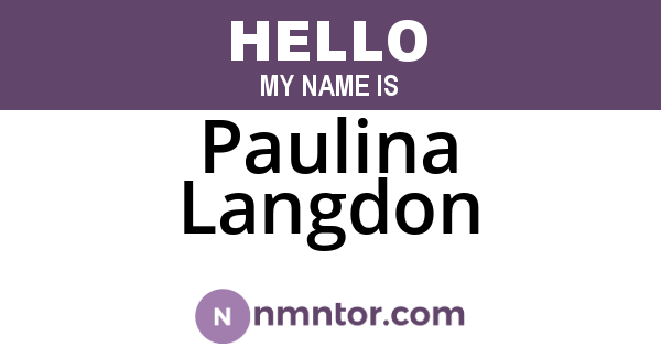 Paulina Langdon