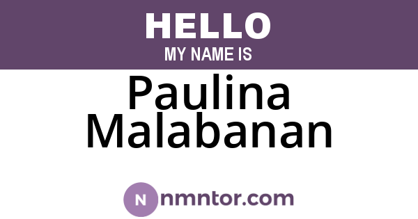 Paulina Malabanan