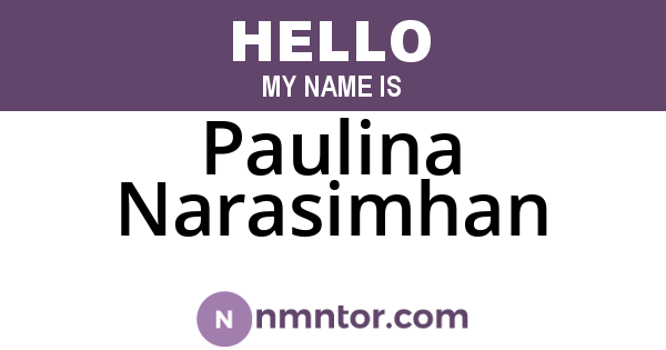 Paulina Narasimhan