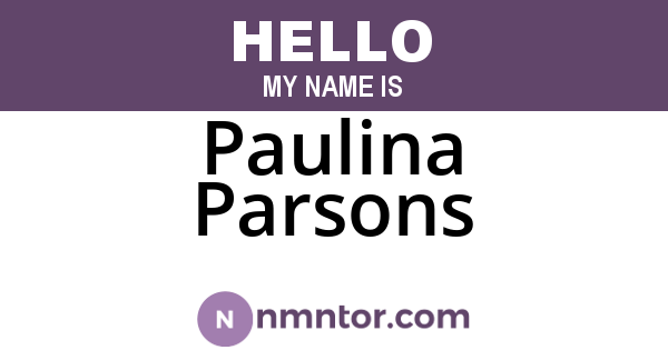 Paulina Parsons