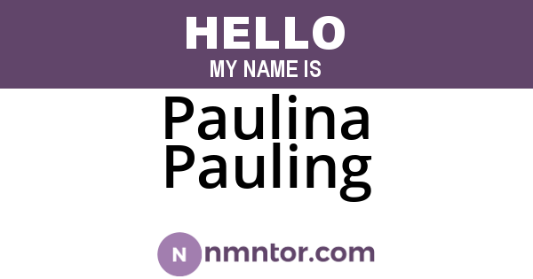 Paulina Pauling