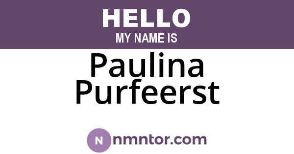 Paulina Purfeerst