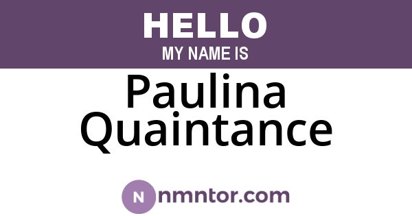Paulina Quaintance
