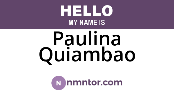 Paulina Quiambao