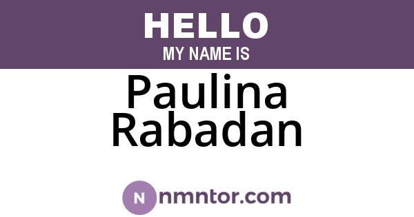 Paulina Rabadan