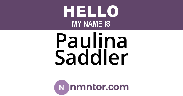 Paulina Saddler