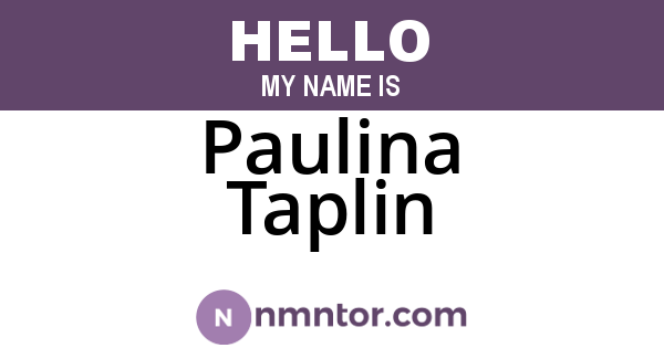 Paulina Taplin