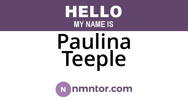 Paulina Teeple