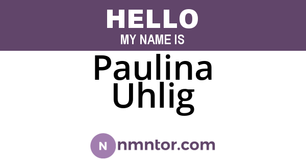Paulina Uhlig