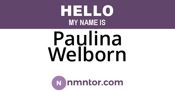 Paulina Welborn