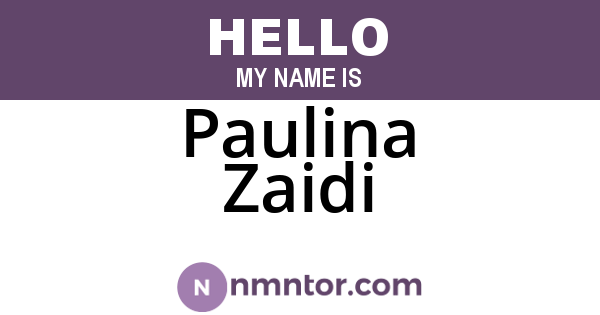 Paulina Zaidi