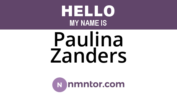 Paulina Zanders