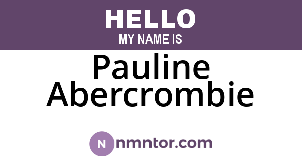 Pauline Abercrombie