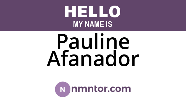 Pauline Afanador