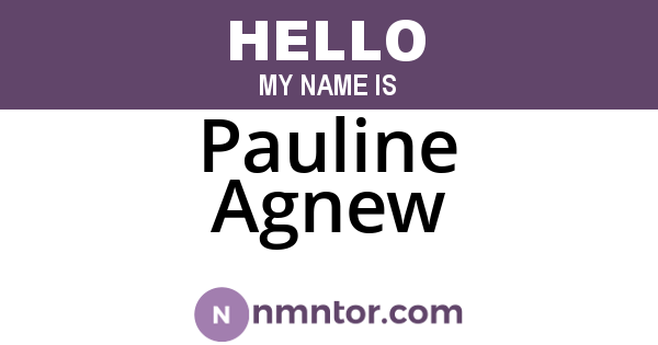 Pauline Agnew