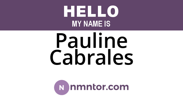 Pauline Cabrales